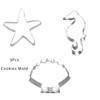 3Pcs/lot Ocean Seahorse Starfish Cookie Cutter Mold Under The Sea Mermaid Birthday Party Decoration DIY Cake Biscuit Baking Tool