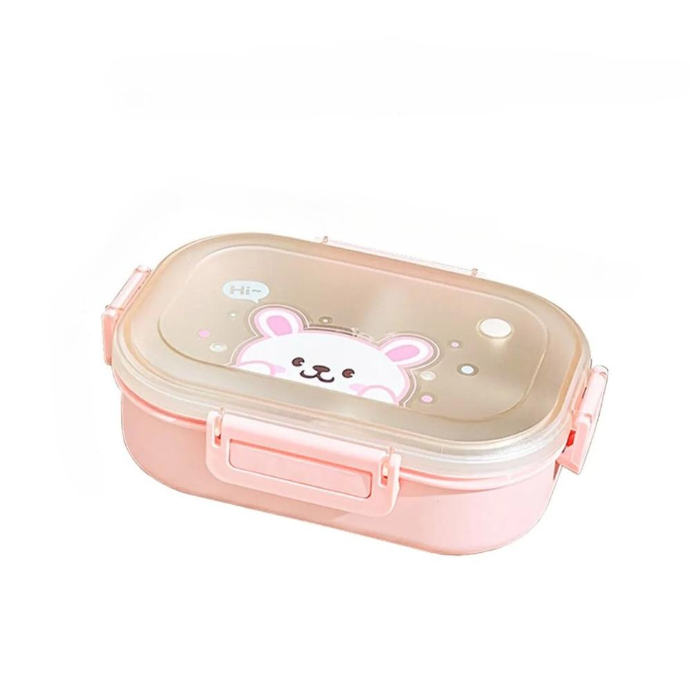 Portable Bento Box Cartoon Lunch Box Divided Fruit Pasta Salad Container Dishwasher Microwave Safe for Home Office Picnic