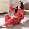 Coral Fleece Pajamas Women'S Autumn And Winter Fleece Thickened Round Neck Pullover Can Be Worn Outside Island Fleece Loungewear Set