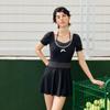 Black Halter One-Piece Swimsuit: Chic, Sporty, and Conservative