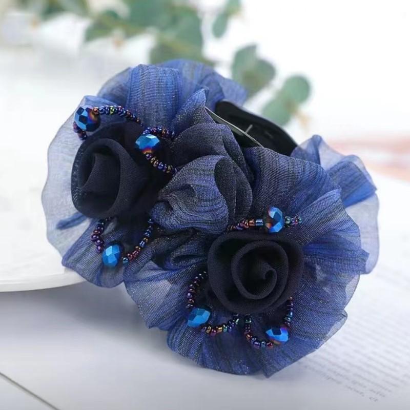 Blume Haarspange für Frauen, Elegante Haarklammer mit europäischer Spitze, Handgemachte Haarnadel für Hochsteckfrisuren