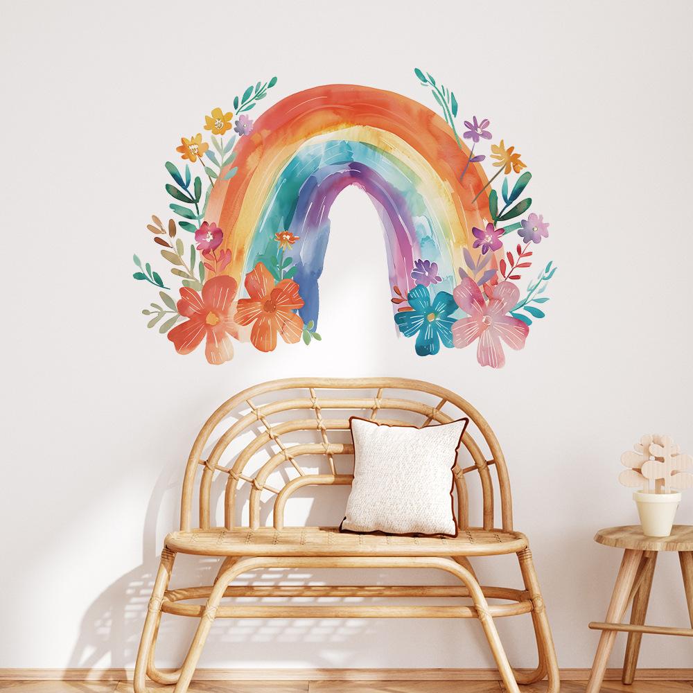 Fun-L057 Painted Flowers and Leaves Painted Bedroom Living Room Home Background Wall Beautification Wall Sticker