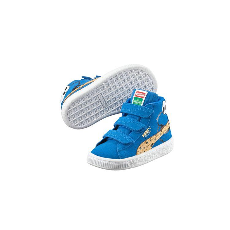 Puma Suede Mid Sesame Durable Non-Slip Velcro Casual Sneakers Baby Sneakers Blue 361678-01