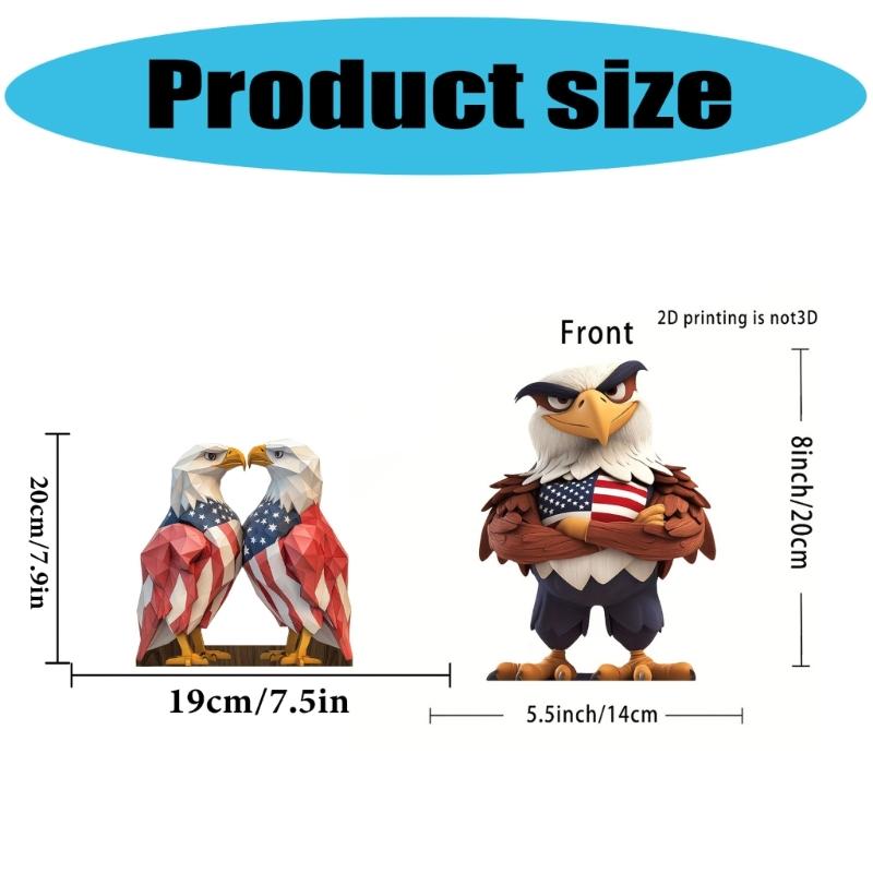 Wooden Bird Sculpture Patriotic Bird Figurine Perfect for July 4th and Memorial Day Table Decoration