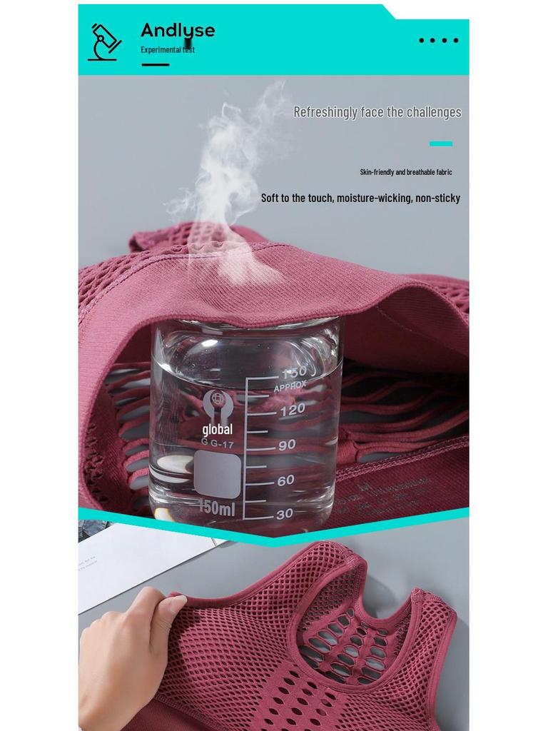 Hehu Xia Damen Atmungsaktiver Mesh Sport-BH - Stoßfest, Formend, für Fitness, Laufen & Yoga
