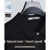 SNOWFLYING Men's Lyocell & Linen Polo Knit Shirt