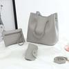4Pcs Fashion Women Lychee Texture Tote Crossbody Shoulder Bag Clutch Card Holder