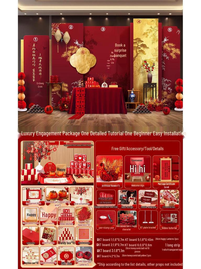 Celebrity Engagement Banquet Decoration Set - High-End Hotel Table and Home Decorative Supplies