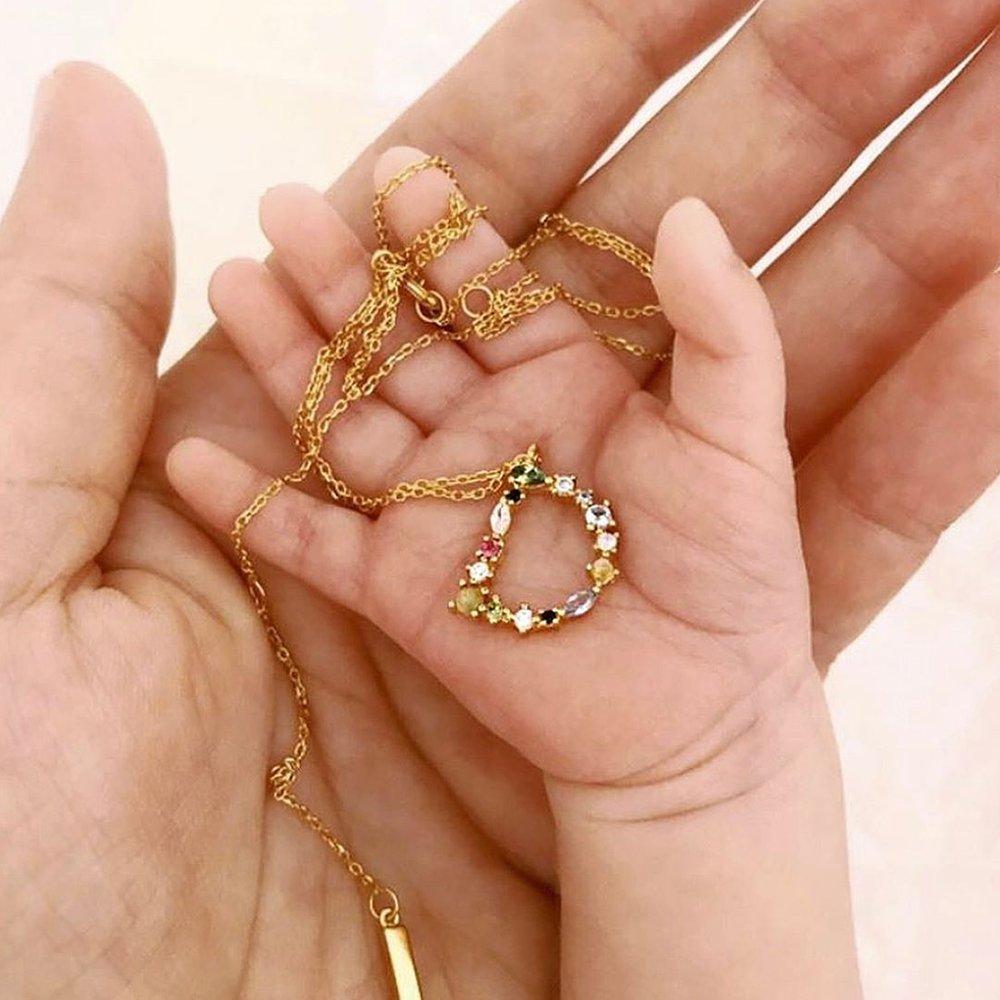 [Pdpaola] Collezione Lettere Collana Iniziale D (Colore Oro Giallo)