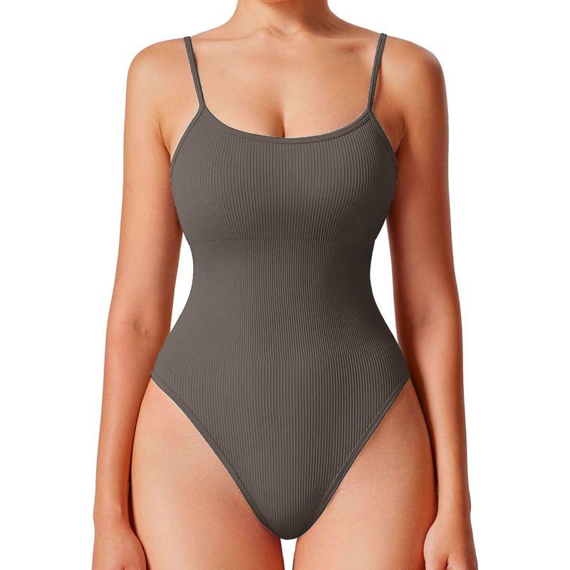 

European and American Cross-Border Outer Wear Sexy Shoulder Strap Adjustable Yoga Clothes Jumpsuit High Elastic Base Fashion One-Piece One-Piece Gray Brown M
