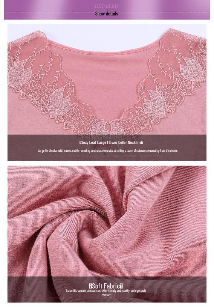 Women's Body-Shaping V-Neck Thermal Underwear Set - Close-Fitting Autumn Wear (Set 8915)