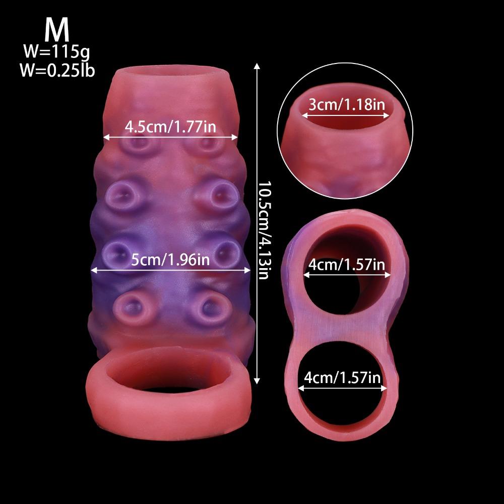 Hohler Silikon-Penis-Sleeve für Männer, Weicher Dehnbarer Tragbarer Penis-Verlängerer, Offenes Design Vergrößerungs-Sleeve Erwachsenenspielzeug