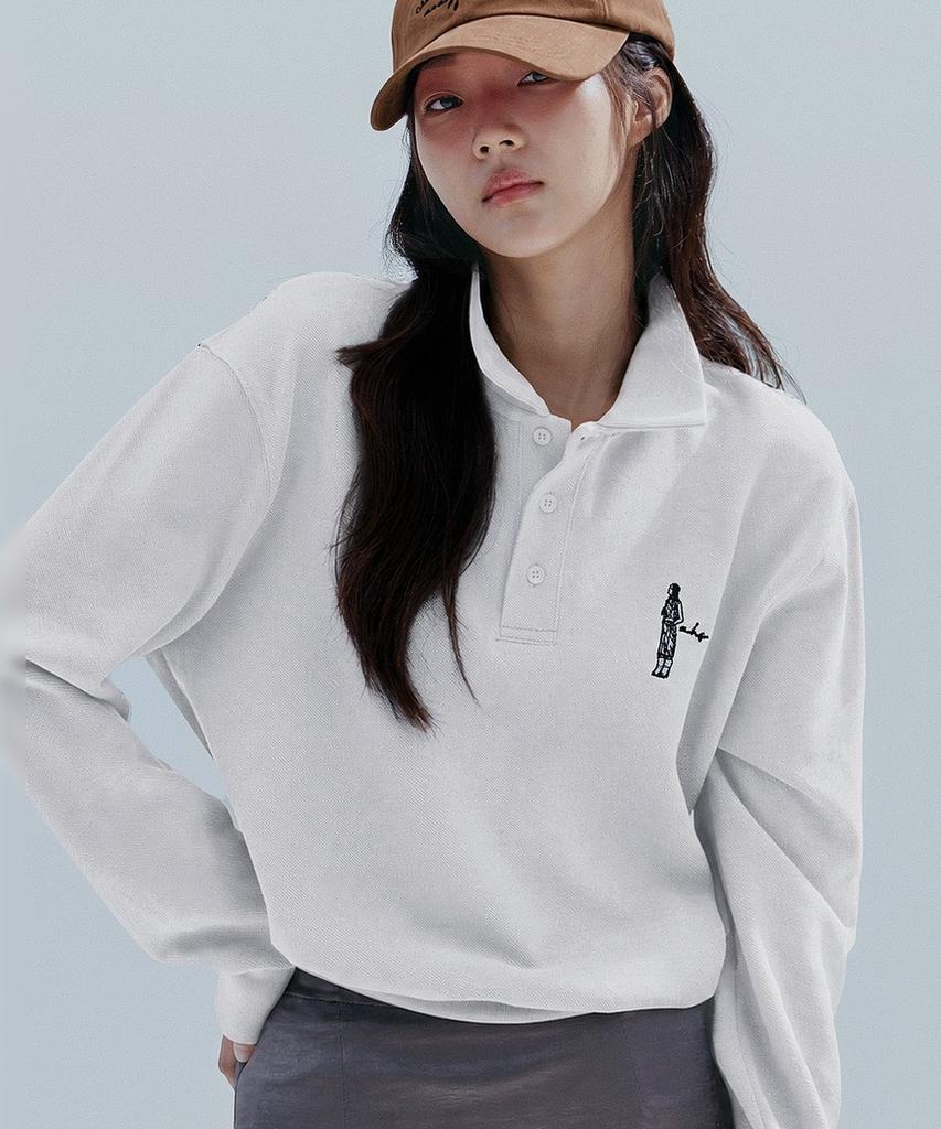 ANNEHEARTS Color Block Pk Sweatshirt_Ivory