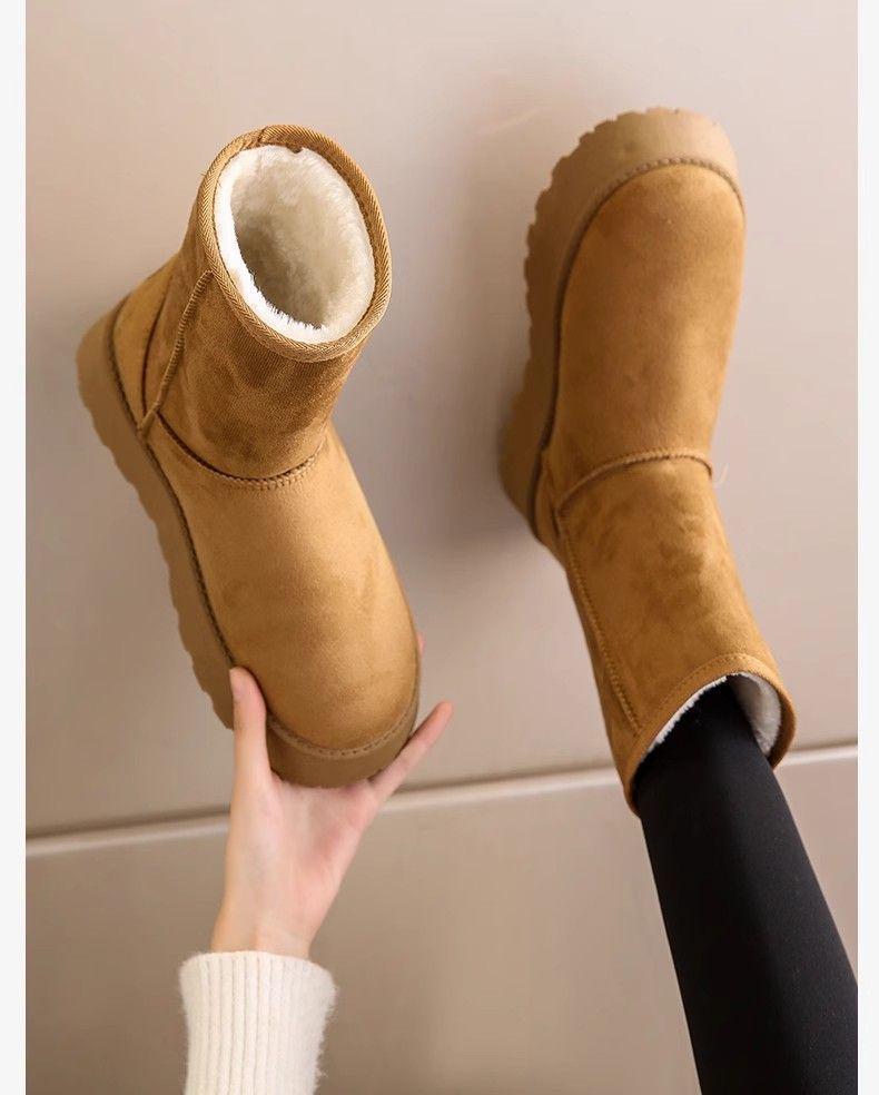 Women's Mid-Calf Soft-Soled Snow Boots - Thick, Non-Slip, Waterproof, Plus Velvet, Winter Cotton Shoes