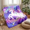Magical Unicorn Theme Blanket Lightweight Warm Flannel Blanket Decorative Throw Blanket for Home Decoration