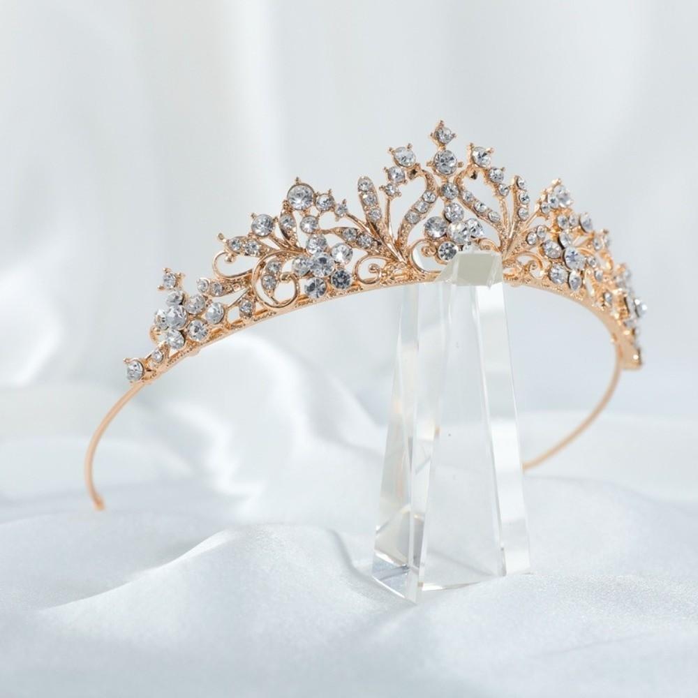 Bridal Jewelry Sparkling Rhinestone Diadem Exquisite Elegant Bridal Crown Luxury Alloy Metal Princess Crowns Gift