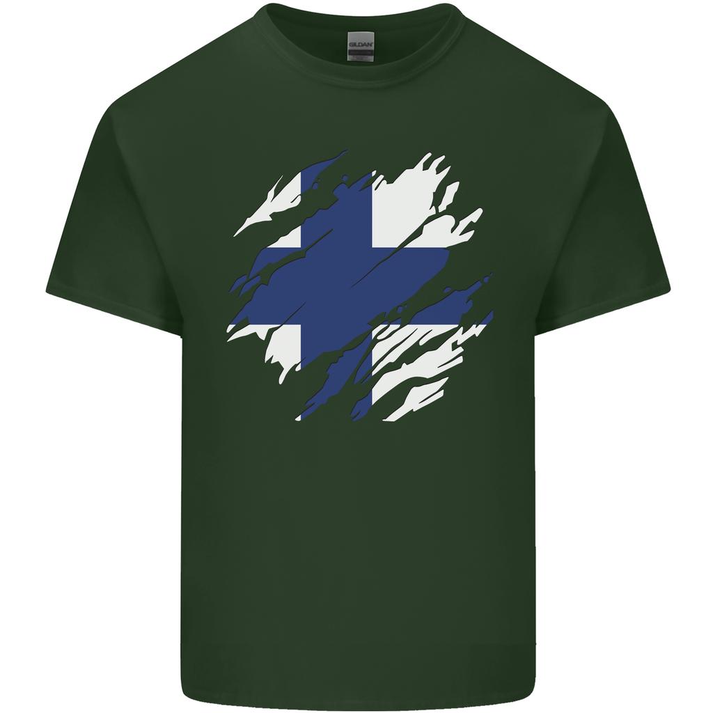 Torn Finland Flag Finnish Day Football Unisexs Light Cotton TShirt
