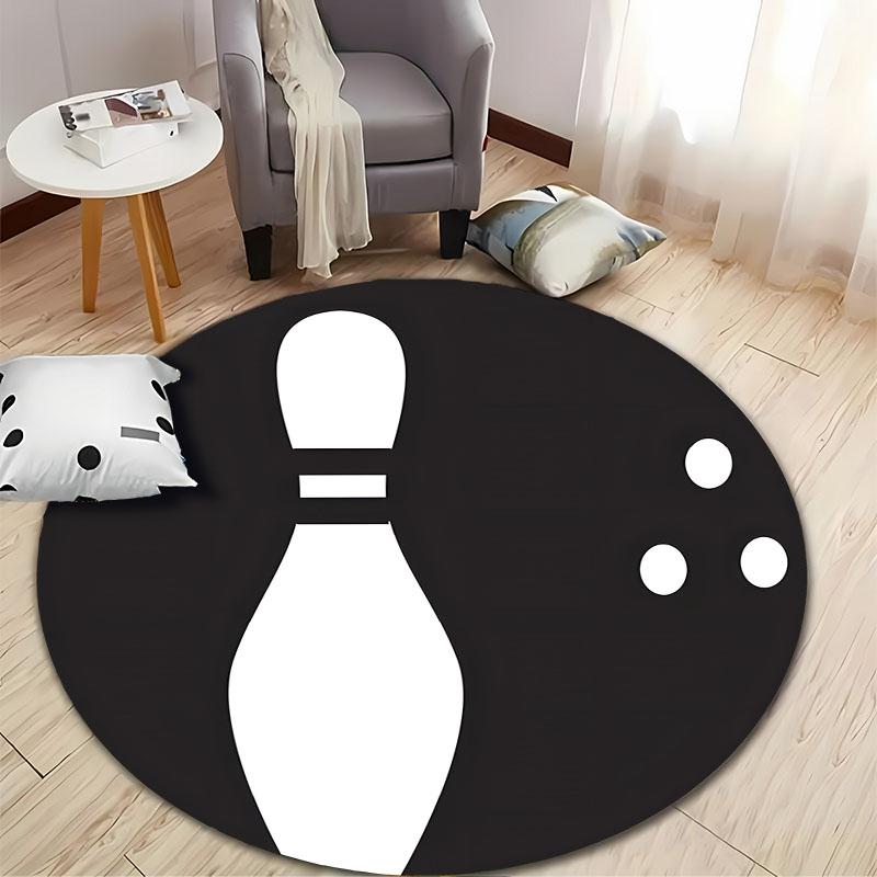 Free shipping Bowling Theme Round Rug for Game Rooms round carpet for home sofa bedroom,gift