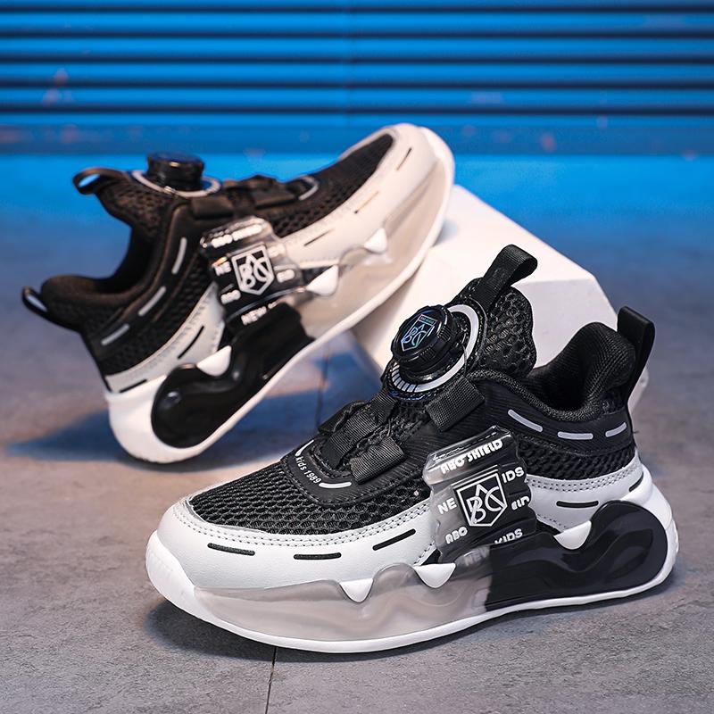 

Новая детская модная повседневная дышащая обувь с отверстиями для четырех сезонов, трендовые детские спортивные удобные кроссовки для бега для мальчиков и девочек 28 серый/чёрный