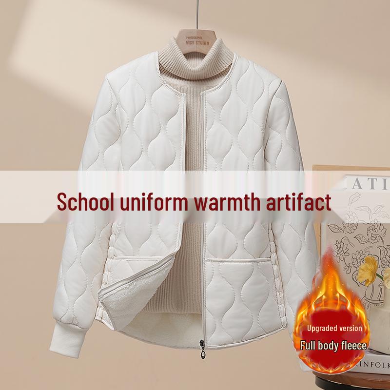 

Женская приталенная хлопковая куртка на флисовой подкладке - Теплая, утолщенная и плотно прилегающая для зимы 3XL