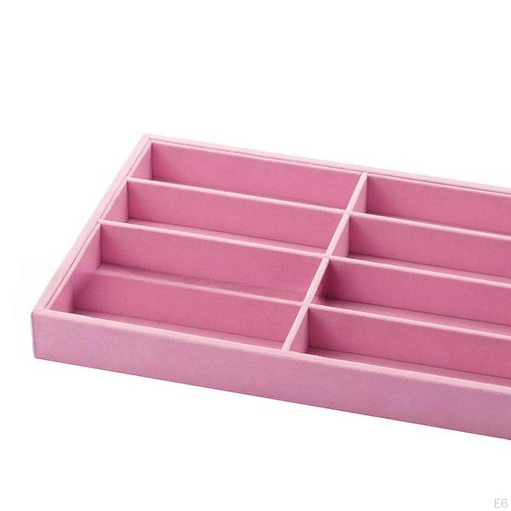 Eyeglass Display Tray with Storage, Box, Watch And Jewelry Organizer, Made of Soft Velvet