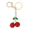 Cherry Shaped Keychain with Rhinestones Versatile Charm for Keys and Bags Fruit Shaped Keyring Pendant Purse Decoration