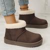 Fashion Winter New Round Head Flat with Warm and Comfortable Non-slip Snow Boots Suede Muffin Bottom Short Tube Wool Cotton Boots