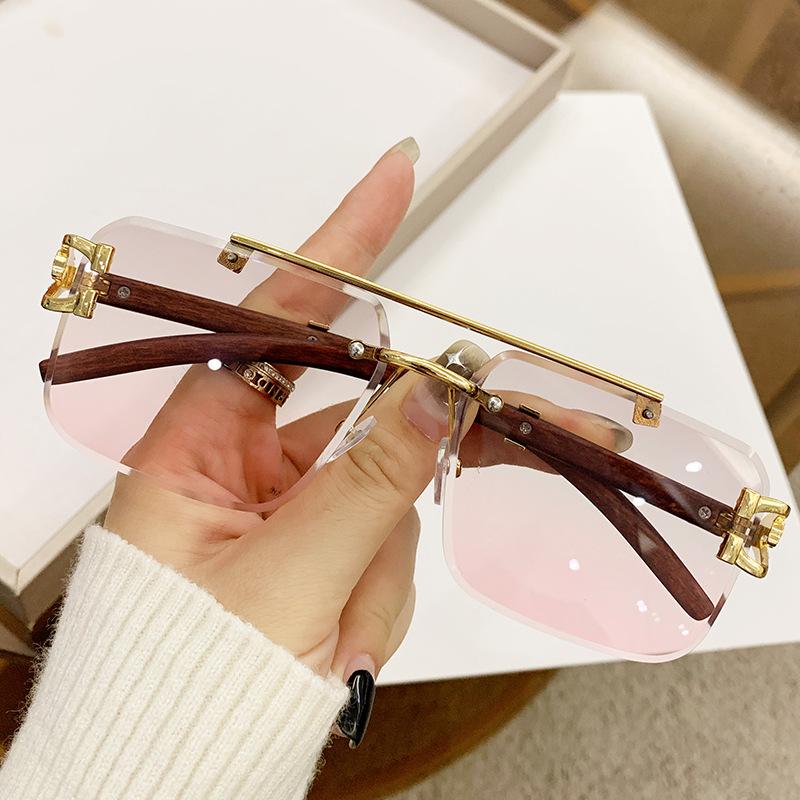 New Leopard-head Sunglasses Grain Sunglasses  for Women Sunglasses  Men, Double-beam Trimming Sunglasses for Sun Protection Women's Sunglasses