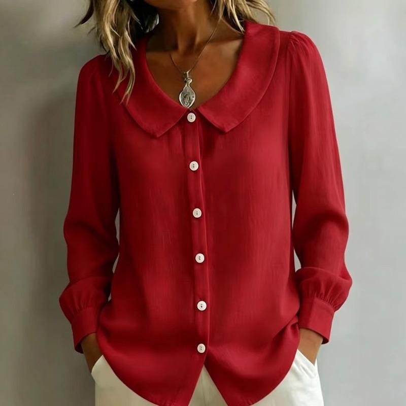 JPNTKY Women's  Long Sleeve Peter Pan Collar Fashion Casual Blouses & Shirts
