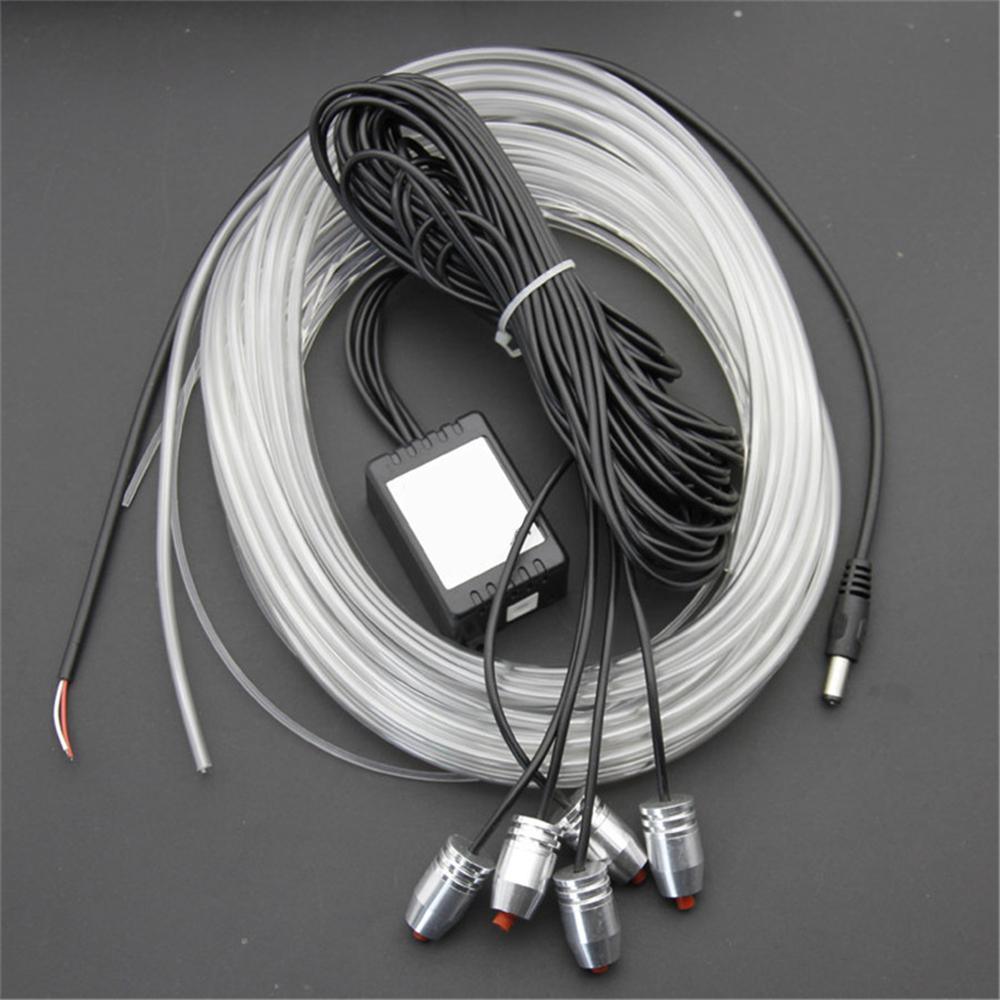 12V 5in1 LED 6M Optical Fiber Car SUV Decor Neon EL Strip Light Atmosphere Lamp