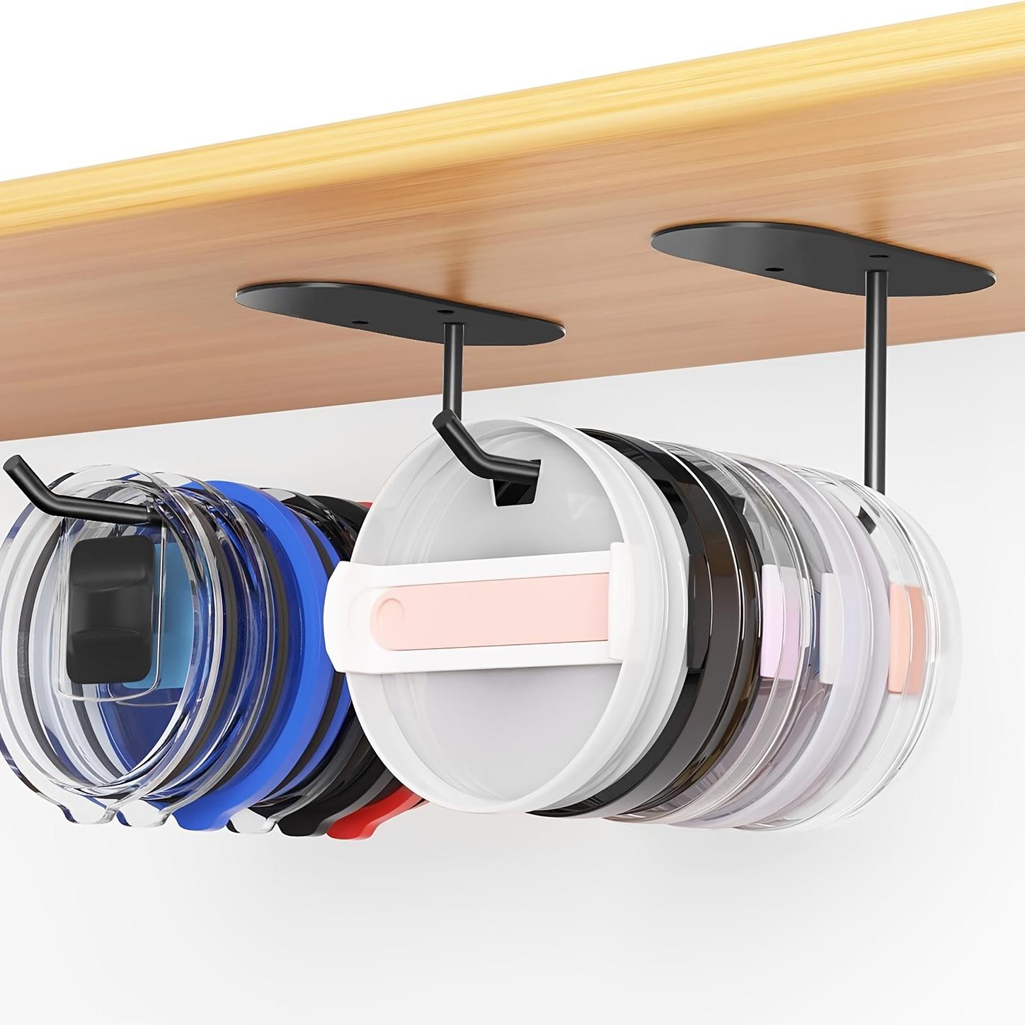 

1pc Stainless Steel Flip Lid Organizer | Space-Saving Under Cabinet Cup Lid Holder with Modern Easy Design, Detachable Flip Cup Organizer Gift чёрный