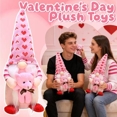 Valentine Gnome Decor Gifts Valentine's Day Gnomes 2Pcs Decorations Handmade Scandinavian Gnomes Plush Doll Home Ornament For Girlfriend Wife Women