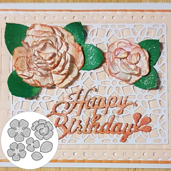 1 Set Matrițe de Tăiere Drăguțe Reutilizabile Model Floral Delicate Matrițe Metalice de Tăiere pentru Cadouri