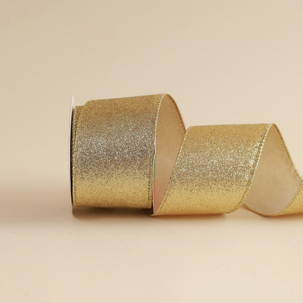 Gold Christmas Ribbons Imitation Hemp Material Bows Craft Decoration  Christmas Decorations