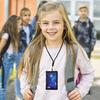 Kids Wallet with Detachable Lanyard Portable Cartoon Print Tri-fold Coin Purse Toddlers Boys Girls Card Holder ID Window Zippered Coin Pocket