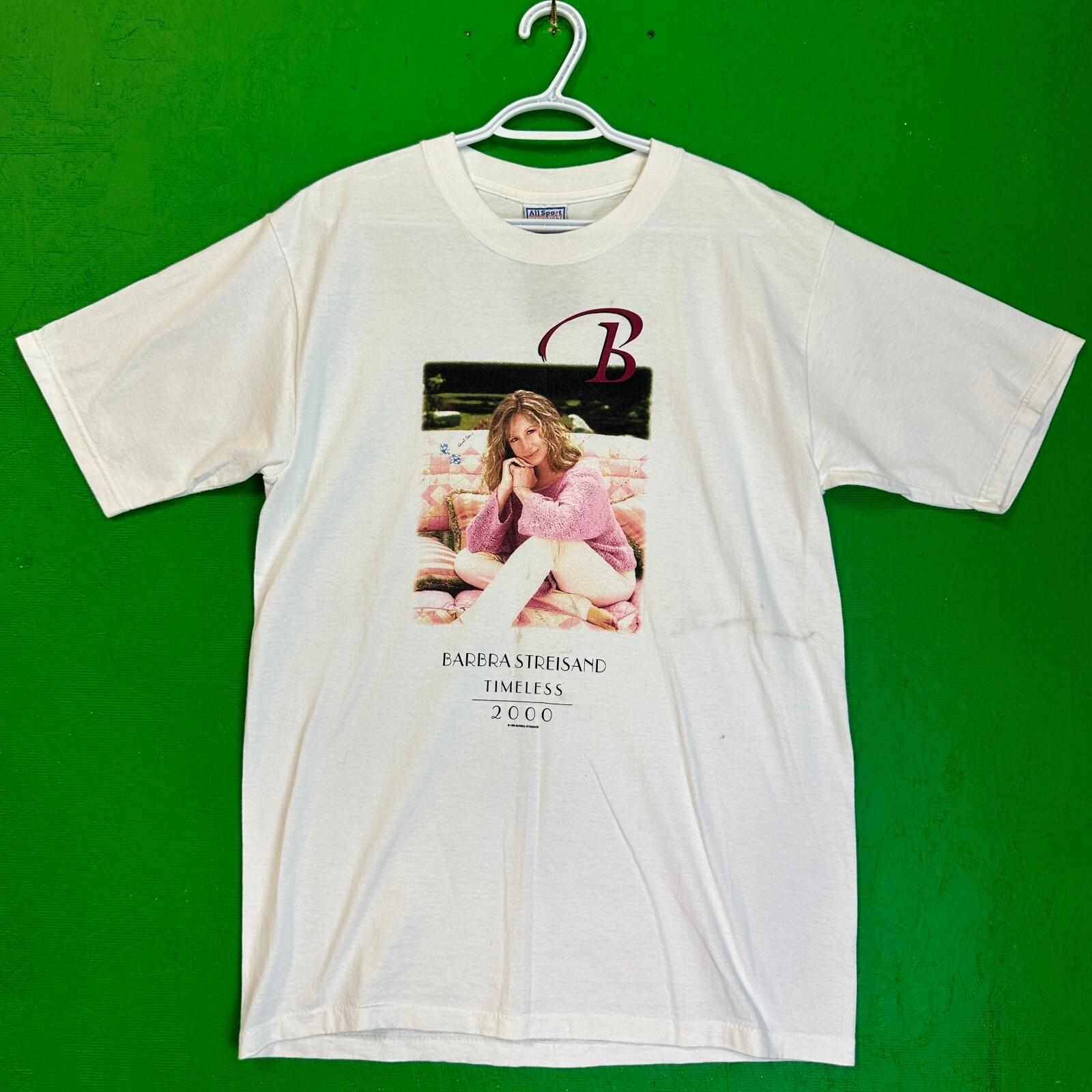 New Vintage Barbara Streisand TShirt Adult L White Timeless 2000 S