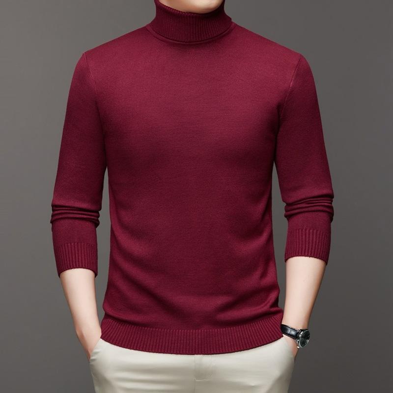 Men's Anti-pilling Non-fade Core Yarn Turtleneck Sweater Men's Fall and Winter Base Long Sleeve Warm Knit
