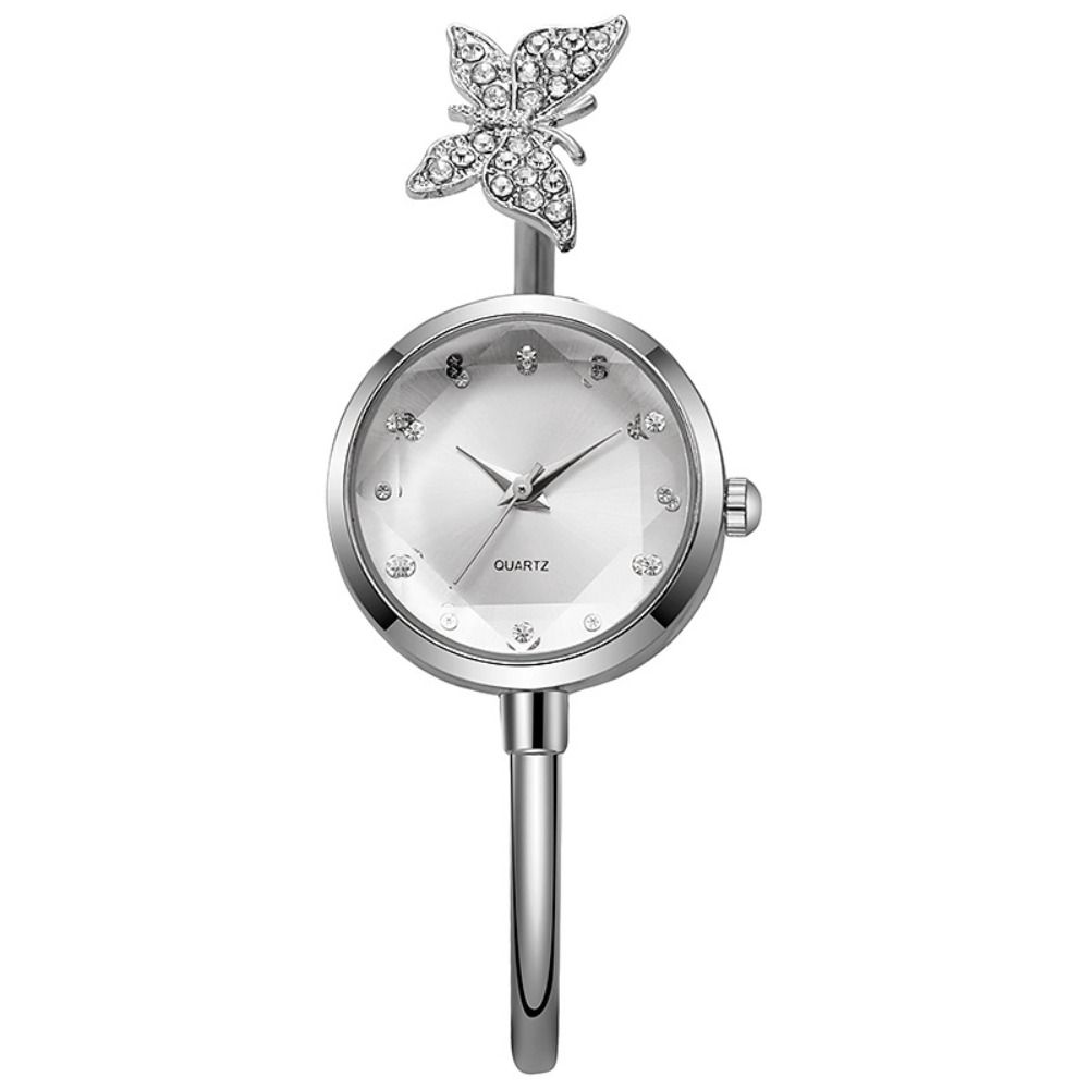 Quartz Movement Open Cuff Wristwatch Butterfly Motif Jewelry Bracelet Watch Fashion Gift