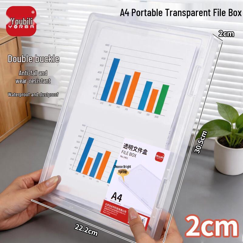 Youbili A4 Transparent Portable Document File Box
