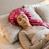 Touca de Cetim Longa com Elástico para Dormir Mulher Touca Extra Grande para Tranças Cabelo Cacheado Touca de Proteção para Cabelo Seda Macia Touca de Noite