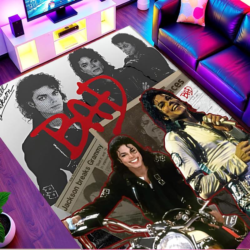 Michael Jackson Print Rug, Washable Floor Carpet, For Entryway Dorm Laundry Room Office Study, Home Decor Birthday Christmas Gift
