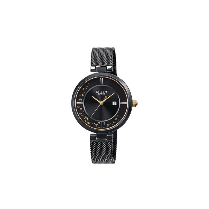 

Casio SHEEN 50 meters waterproof try style quartz movement stainless steel strap Japanese and Korean watch 39.2mm women s watch SHS-C100BM-1AUPFJ чёрный