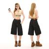 Fashion Summer Vintage Cargo Wide Leg Denim Cropped Capri Pants Loose Straight Trendy Slimming Functional Design