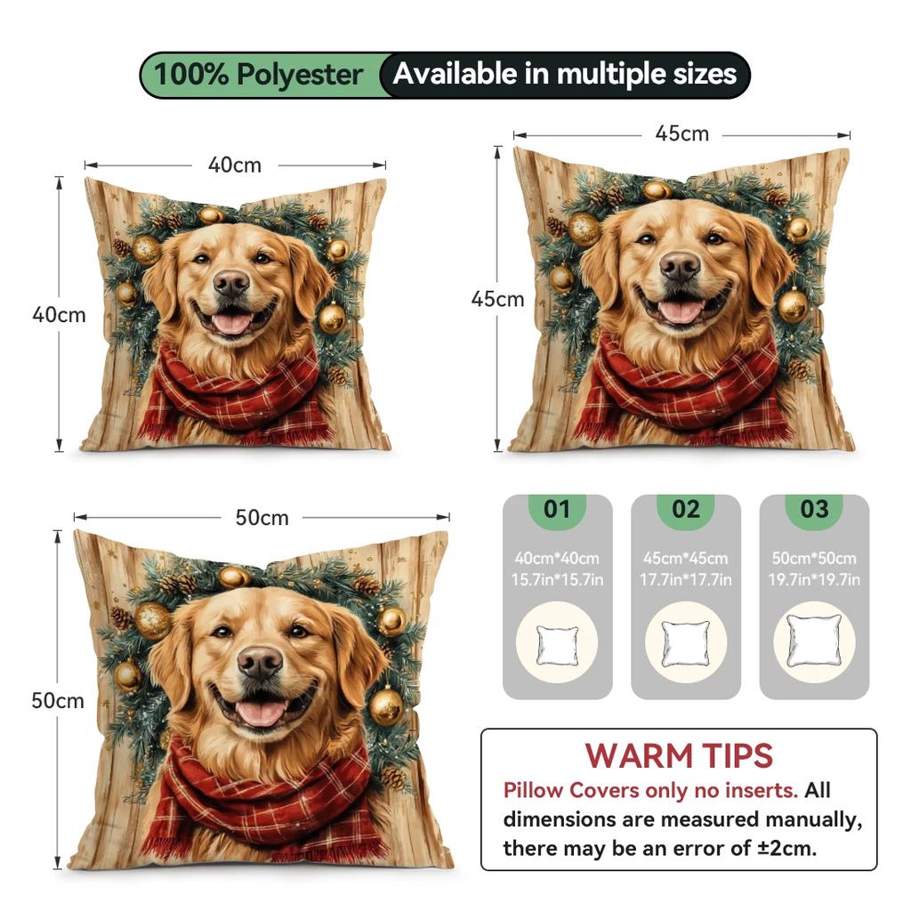 40/45/50cm cute golden retriever Cushions Pillowcase Polyester Cushion Cover Throw Pillow Pillowcover Home Car Sofa Decor