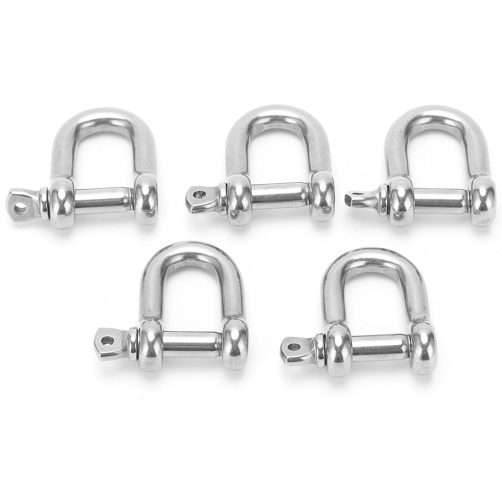 

5PCS D Shackle with Screw Pin Stainless Steel 304 Heavy Duty for Chains Wirerope Lifting