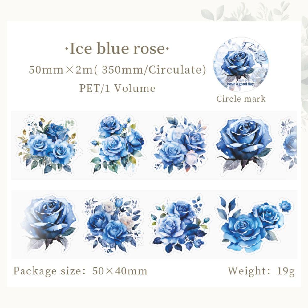 

Plant Flower Lovers PET Washi Tape Mr.Paper Masking Tape DIY Decorative Tape Blue Rose