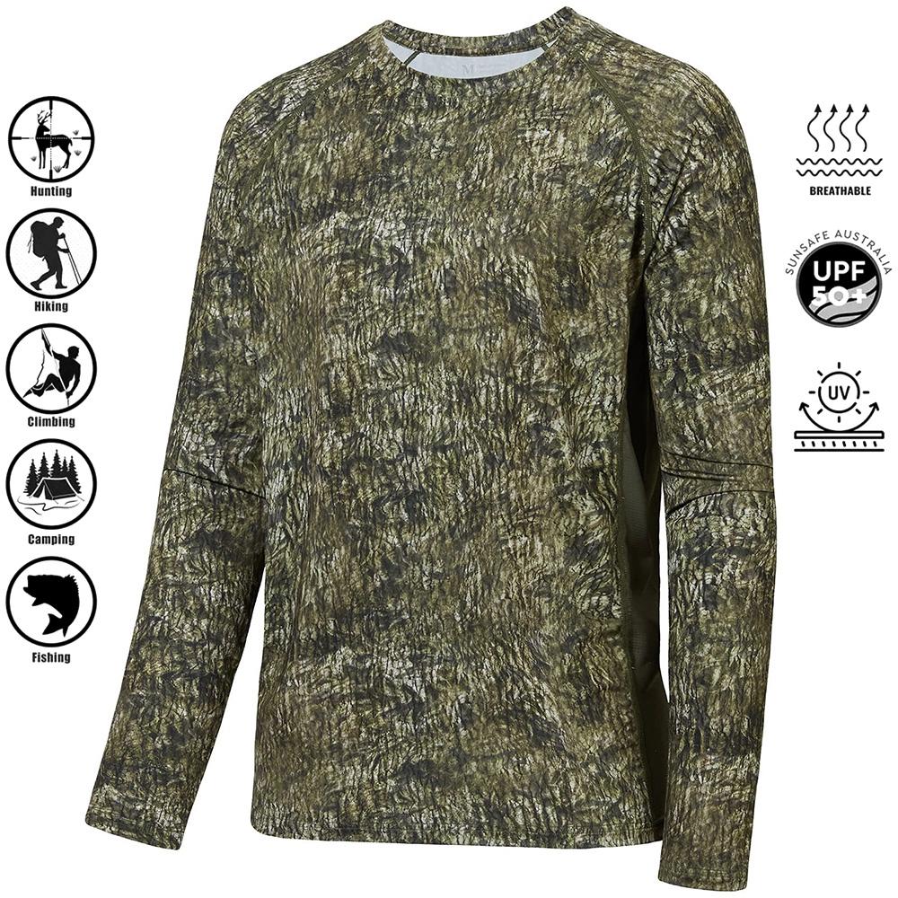 

Рубашка для рыбалки UPF50+ 2024 с длинным рукавом, камуфляжная, мужская, для активного отдыха, влагоотводящая, джерси, одежда для рыбалки, топы 6XL