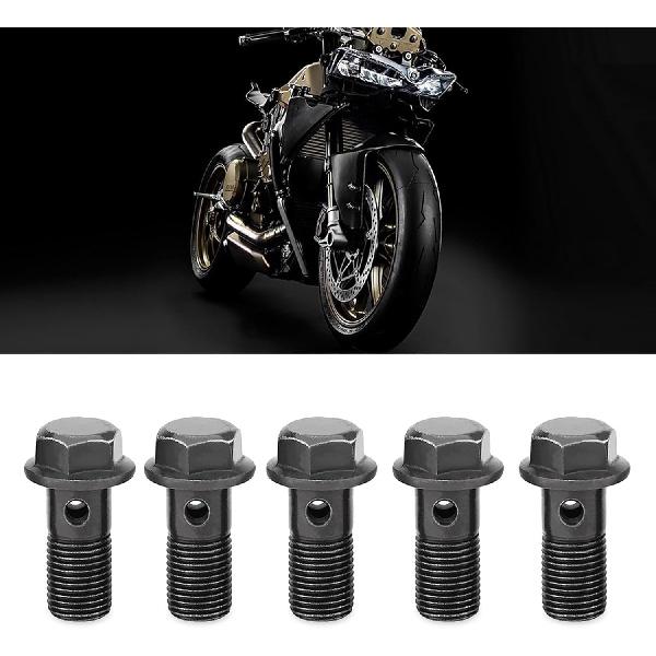 M10×1mm Motorcycle Banjo Bolts Studs with Washers 5Pcs Motorbike Brake Bolts Caliper Studs for Brake Master Cylinder Motorcycle Brake Hardware