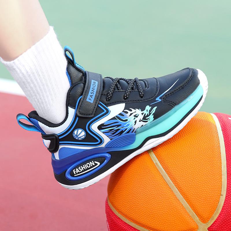 Children's Shoes Little Boys Basketball Shoes 2025 New Four-season Wear-resistant and Non-slip Sports Shoes Boys' Actual Combat Sneakers