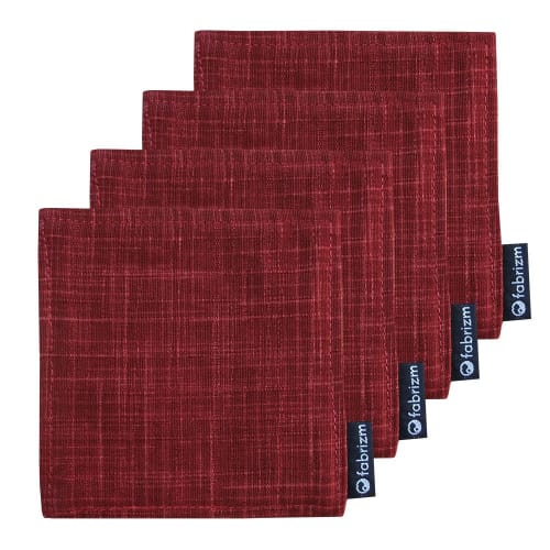 

fabrizm Japanese Coasters (Set of 4) 10x10cm, Irregular Thread, Akane (1446-rd2)